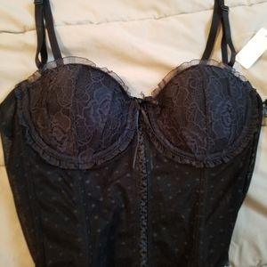 Delicates Black Lace Corset NWT